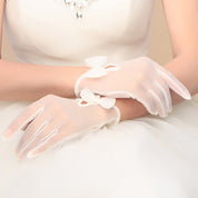 New Wedding Dress Korean Style Dress Gloves Lace Short