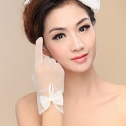 New Wedding Dress Korean Style Dress Gloves Lace Short