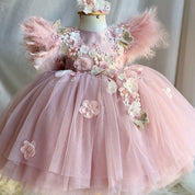 Christmas Children's Dress Flower Wedding Puffy Gauze Princess Dress