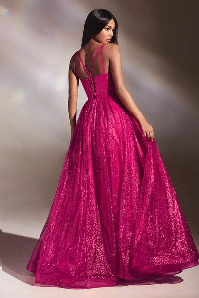 Layered Glitter Ball Gown